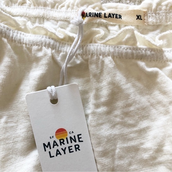 Marine Layer Dylan Smocked Tank Antique White XL - Picture 6 of 12